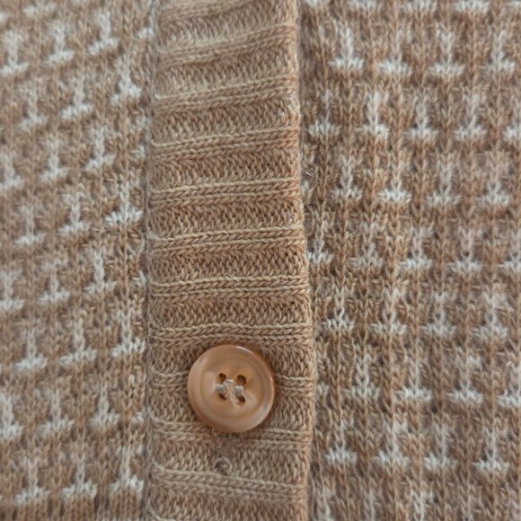 Vtg Jaeger Lambswool Button Down Vest Mens 36 Size S Tan Cream Grandpa Academia - Picture 4 of 9